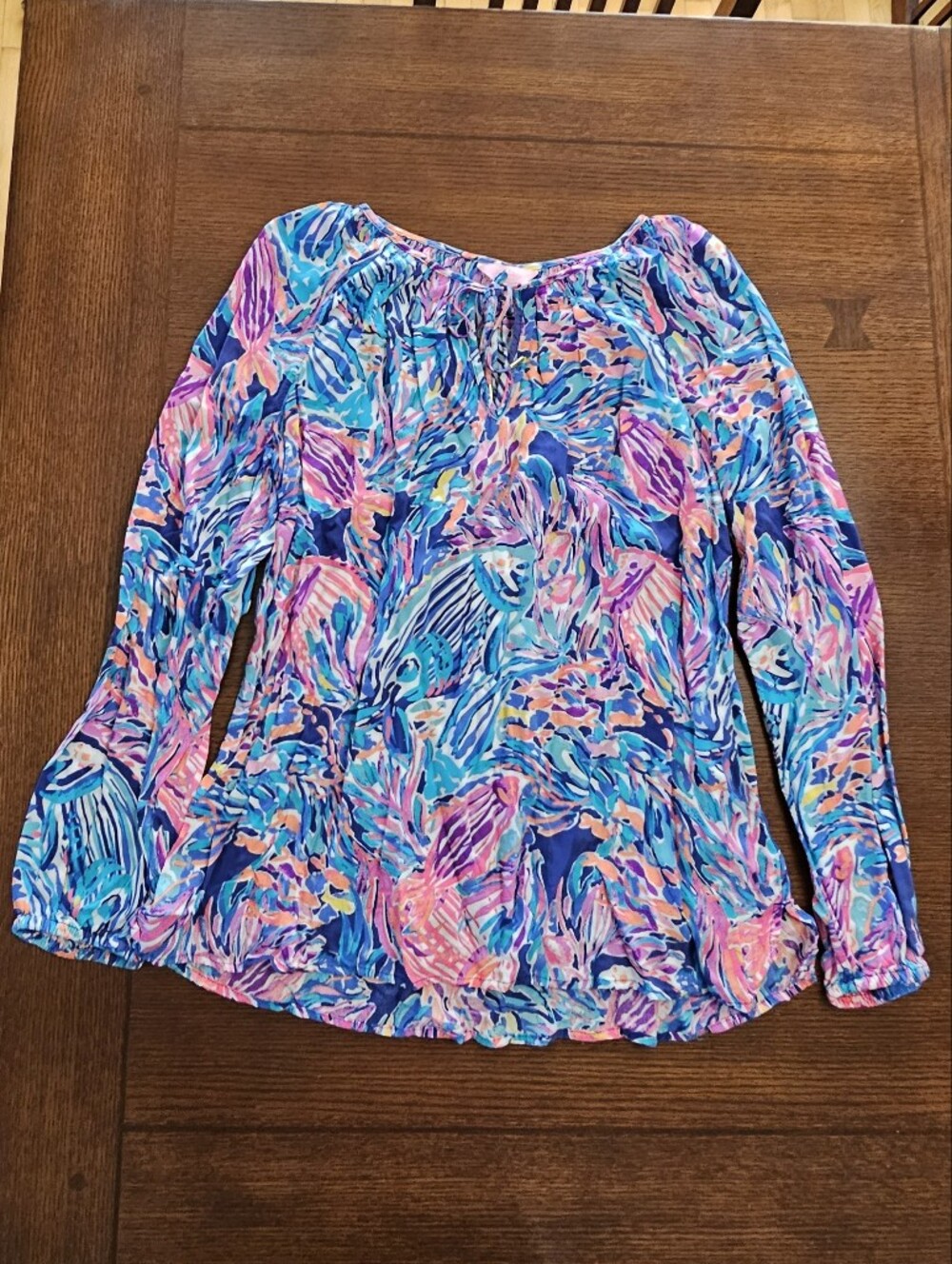 Lily Pulitzer Willa Blouse Tie Front Large